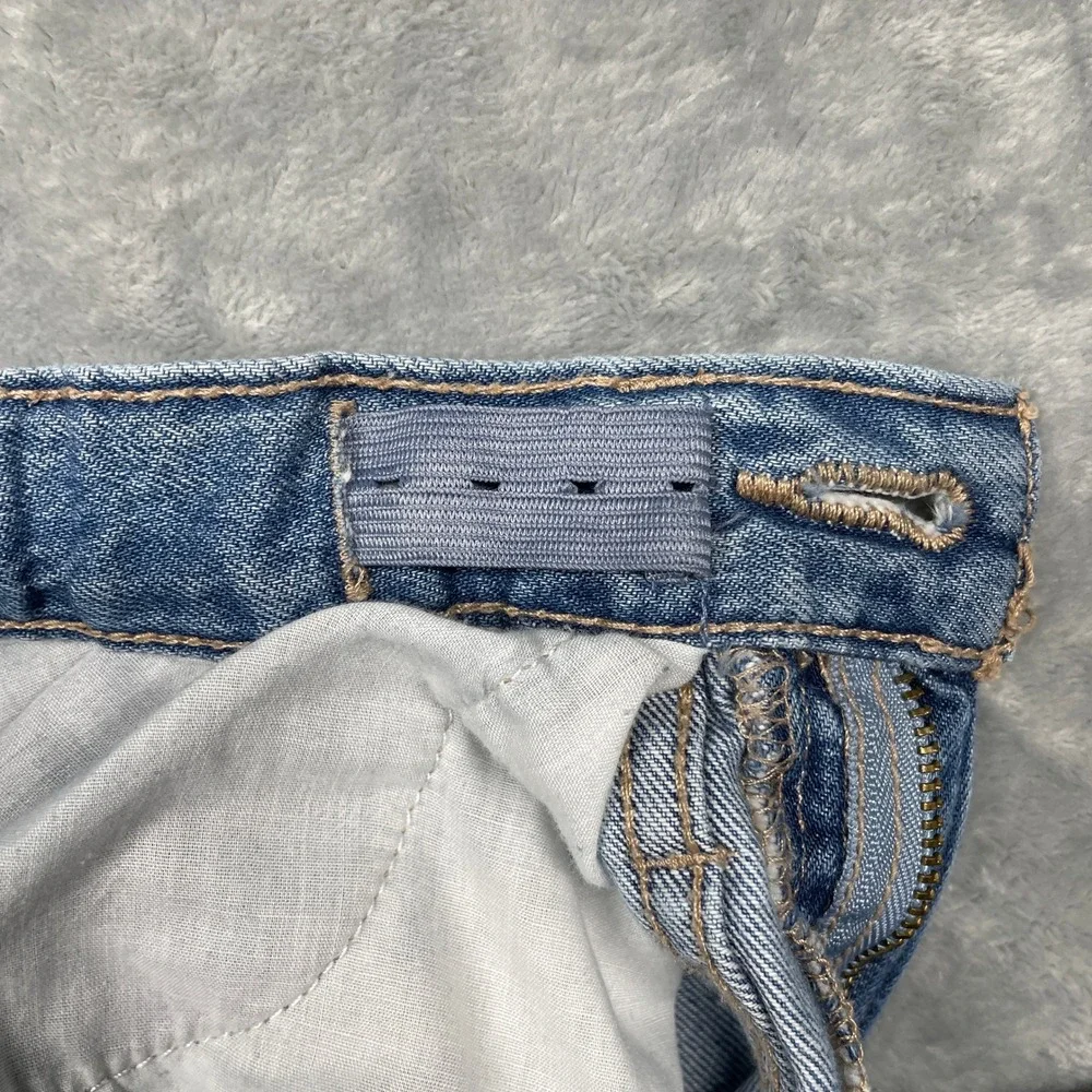 Old Navy Cargo Jeans Kids Size 12 Blue High‎ Rise Baggy Built-In Tough Wide Leg